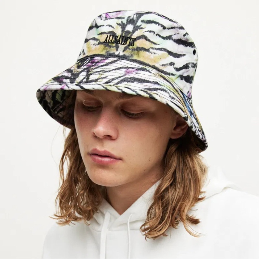 NWT Allsaints Tie Dye Tiger Bucket Hat OS